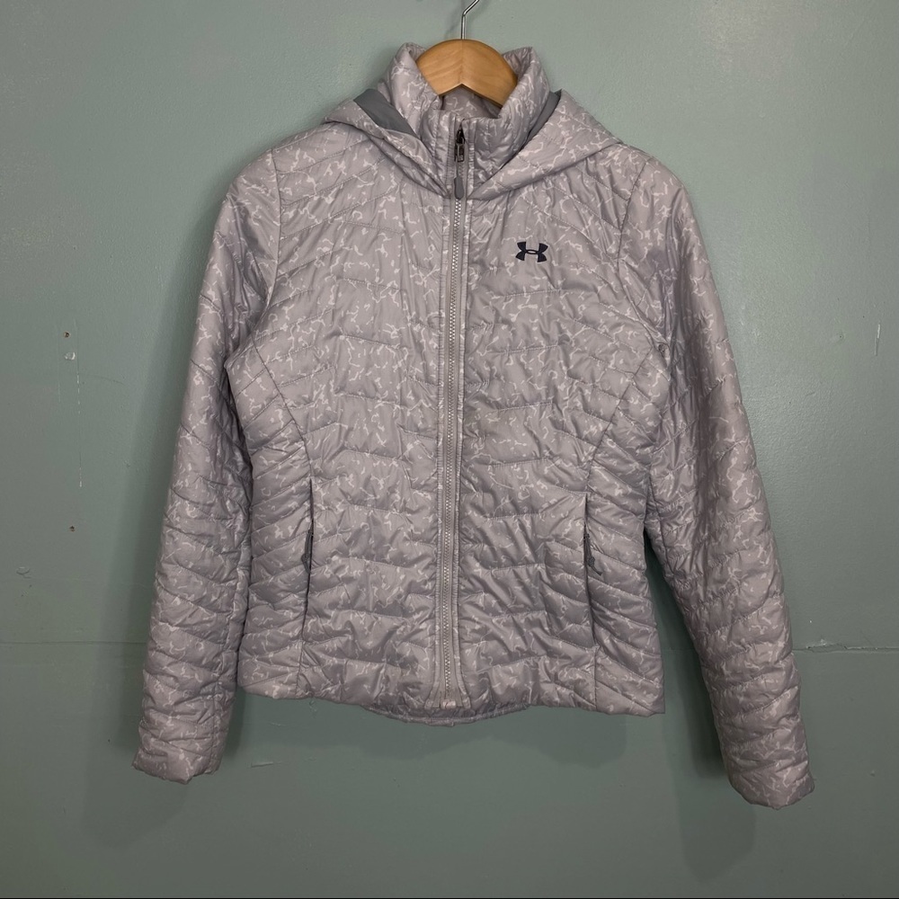 Underarmour‎ Puffer Gray Storm 2 Jacket Full Zip Hooded Sz XS